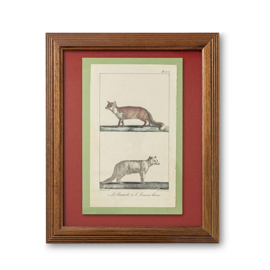 Charming French antique hand painted lithograph by Jean-Babtise Meunier