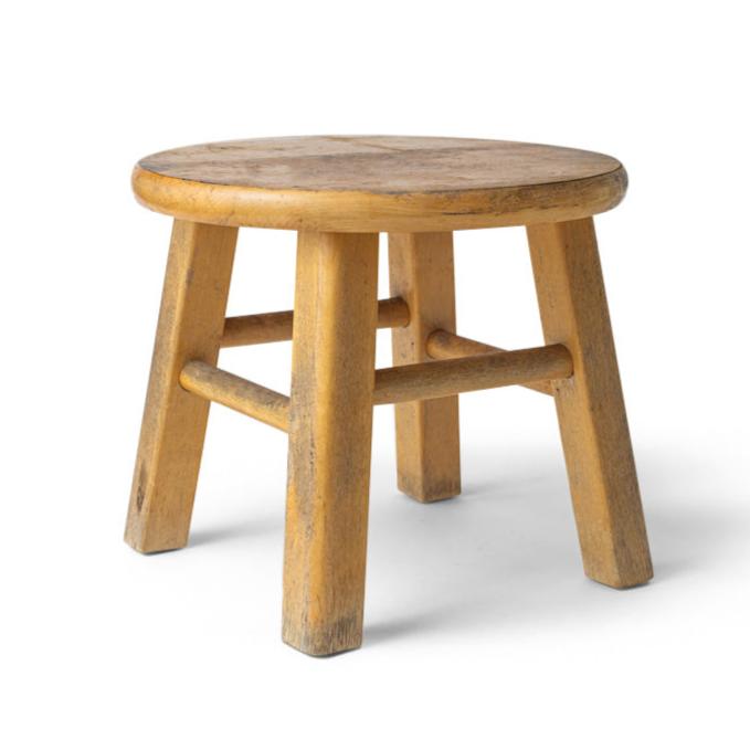 Vintage four-legged rustic design stool