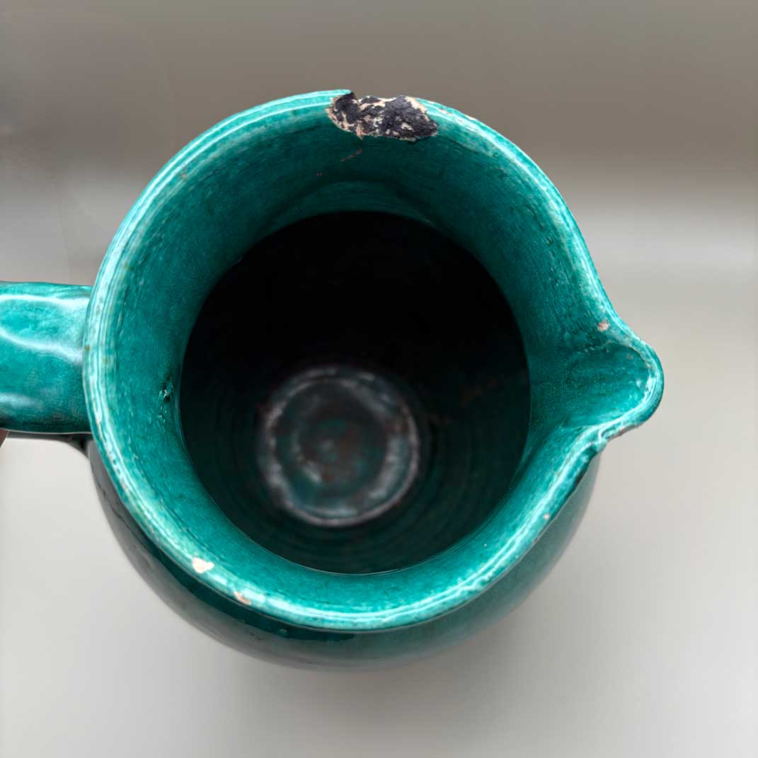 French Green Glazed Pitchers | Antique & Handmade Pottery | Trouver