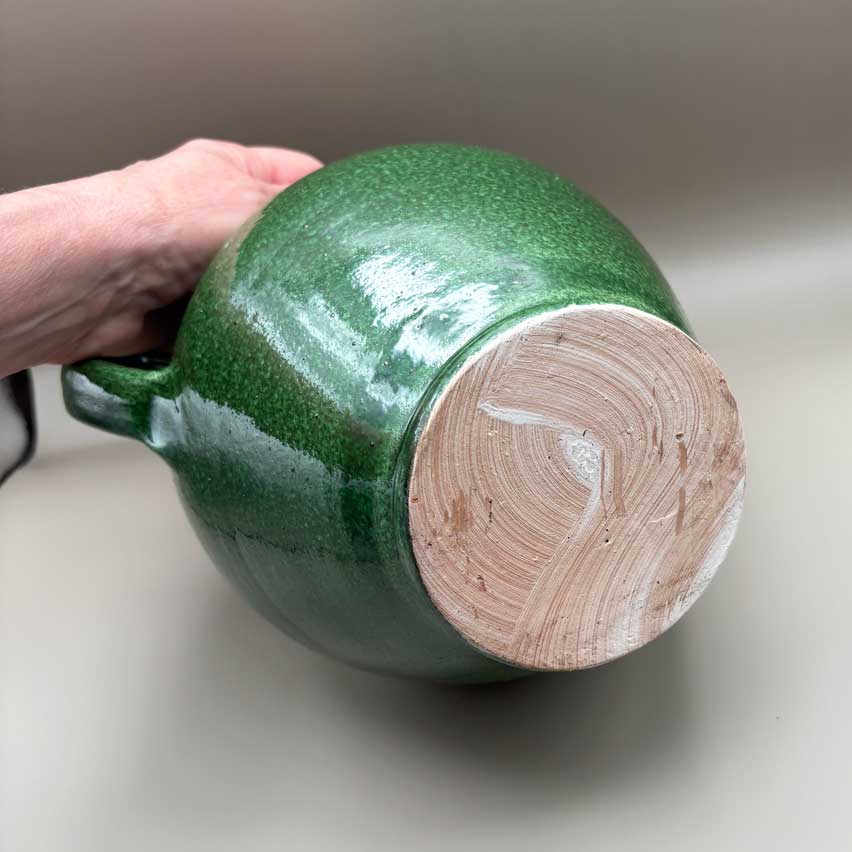French Green Glazed Pitchers | Antique & Handmade Pottery | Trouver