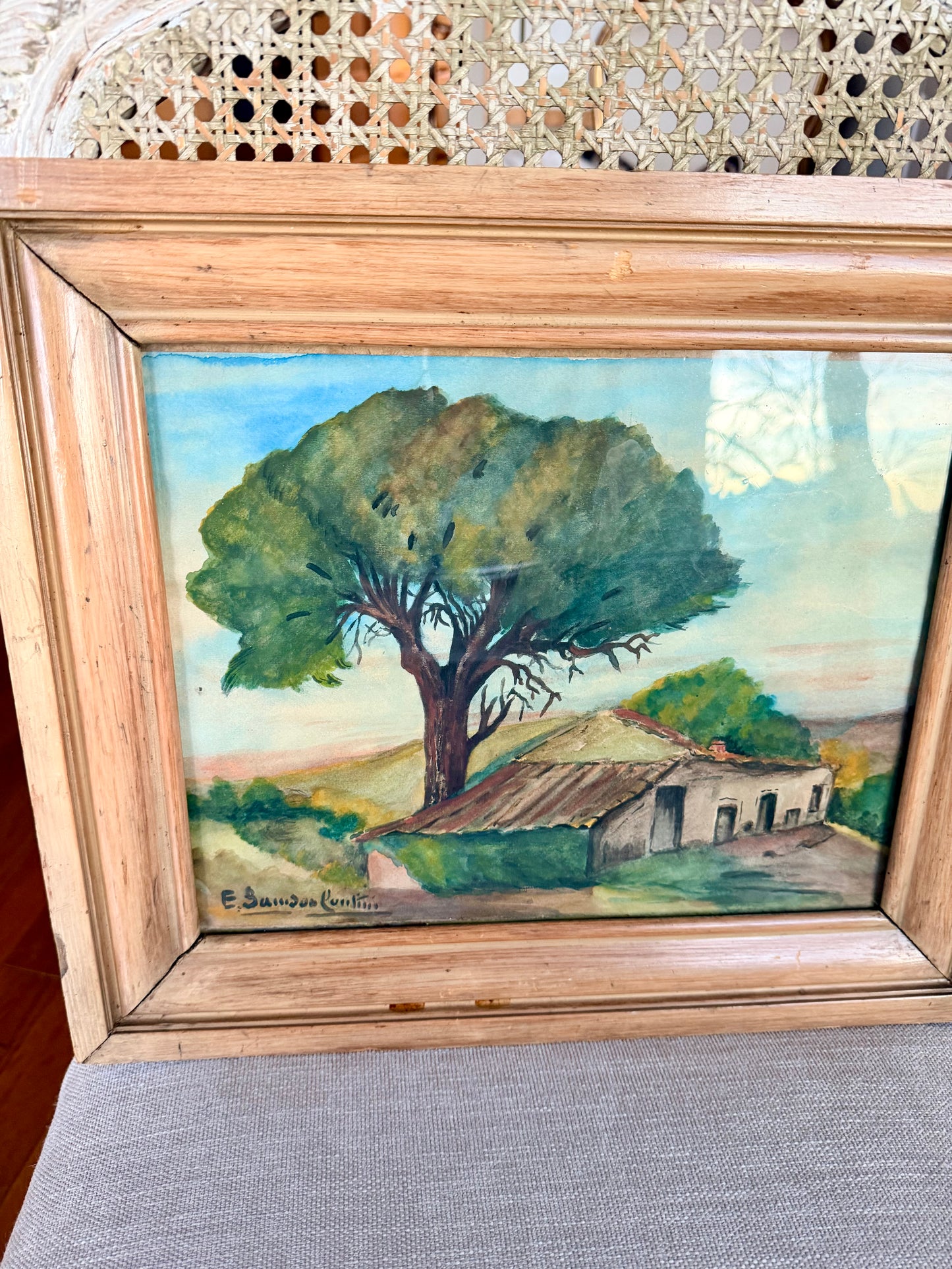 Watercolor of Lyon Countryside c. 1920