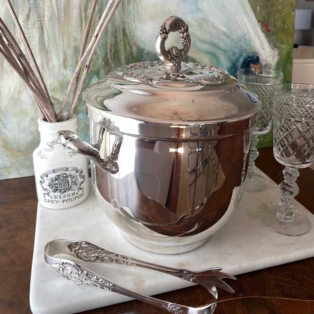 Vintage Silver Ice Bucket | Oneida Floral Design | Trouver