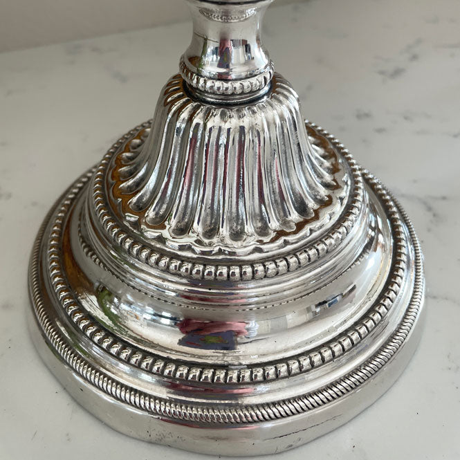 Pair of 1780's Louis XVI Sterling Silver Four-Light Candelabras