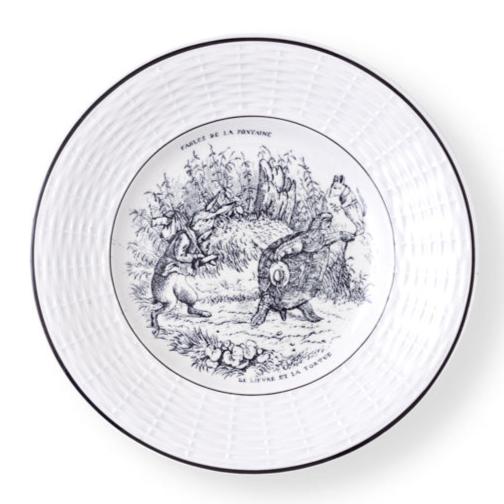 Set of Six French Vintage Fables de la Fountaine salad/dessert plates