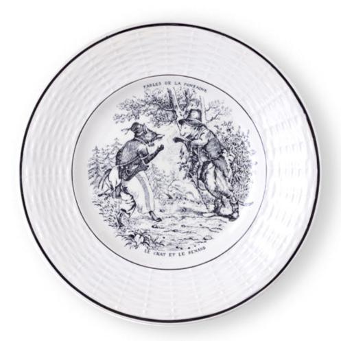 Set of Six French Vintage Fables de la Fountaine salad/dessert plates
