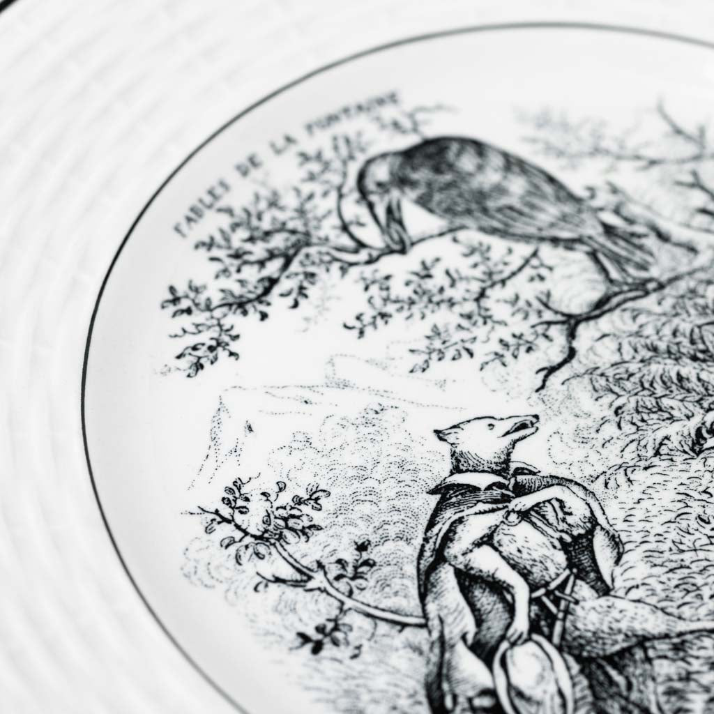 Set of Six French Vintage Fables de la Fountaine salad/dessert plates