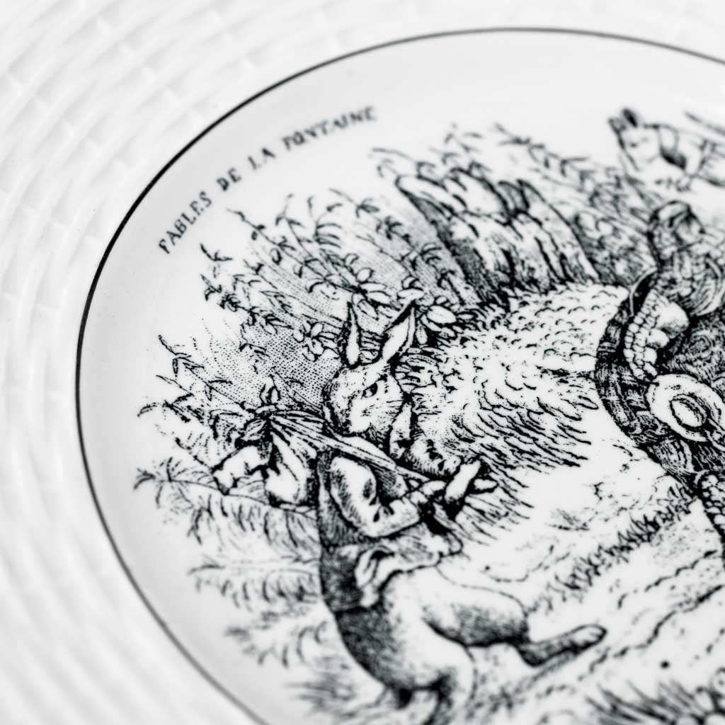 Set of Six French Vintage Fables de la Fountaine salad/dessert plates