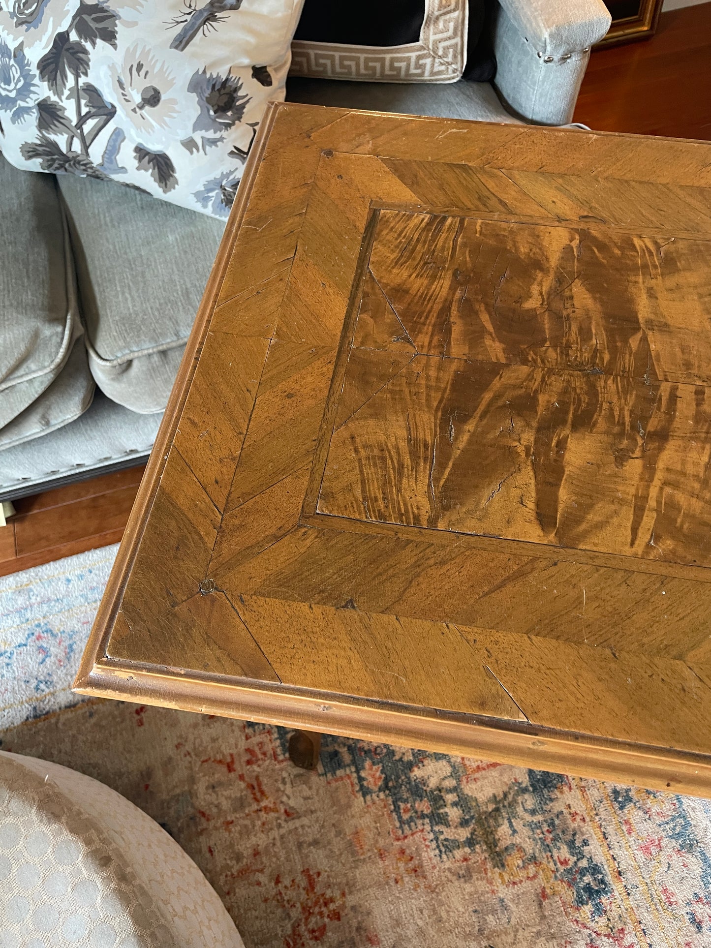 Exquisite Louis XV inspired Northern Italian parquetry side table, c. 1770