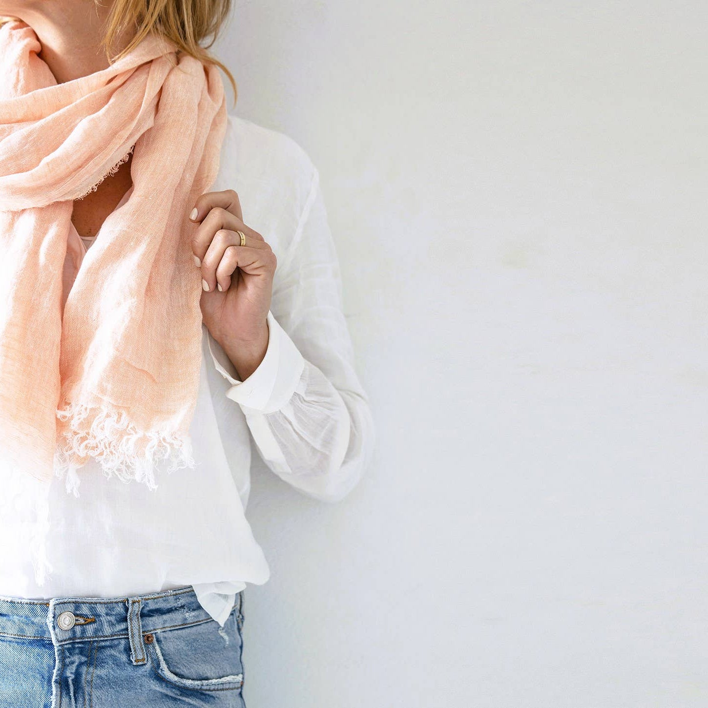 Linen Summer Scarf | Featherlight Shawl | Trouver White Linen Summer Scarf | Featherlight Shawl | Trouver –