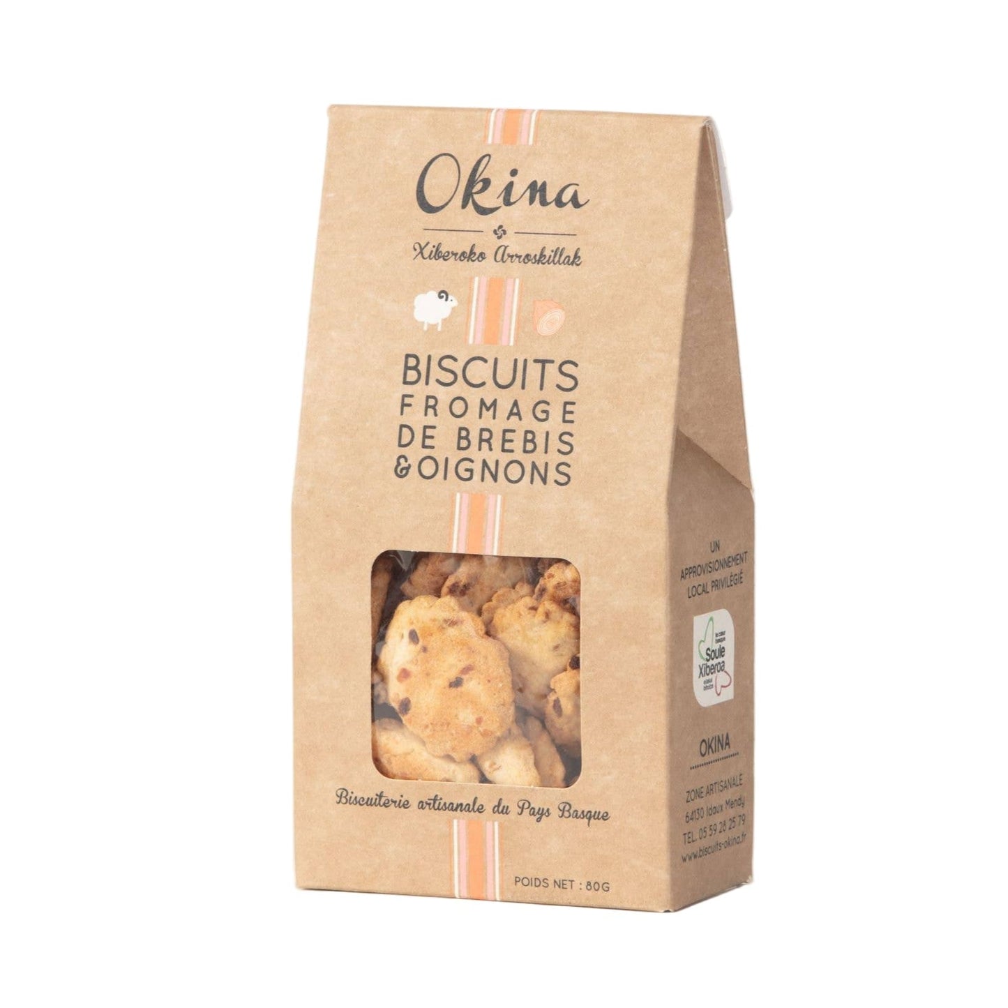 bag of French biscuits on a white background