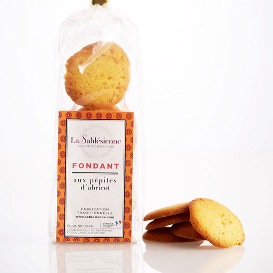 Packaged cookies with a clear top, showing a brand label on a white background