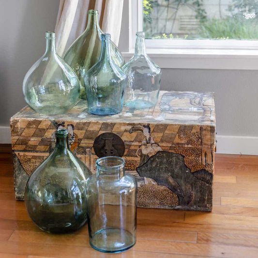 French and European Handblown Antique Demi Johns Dames Jeanne