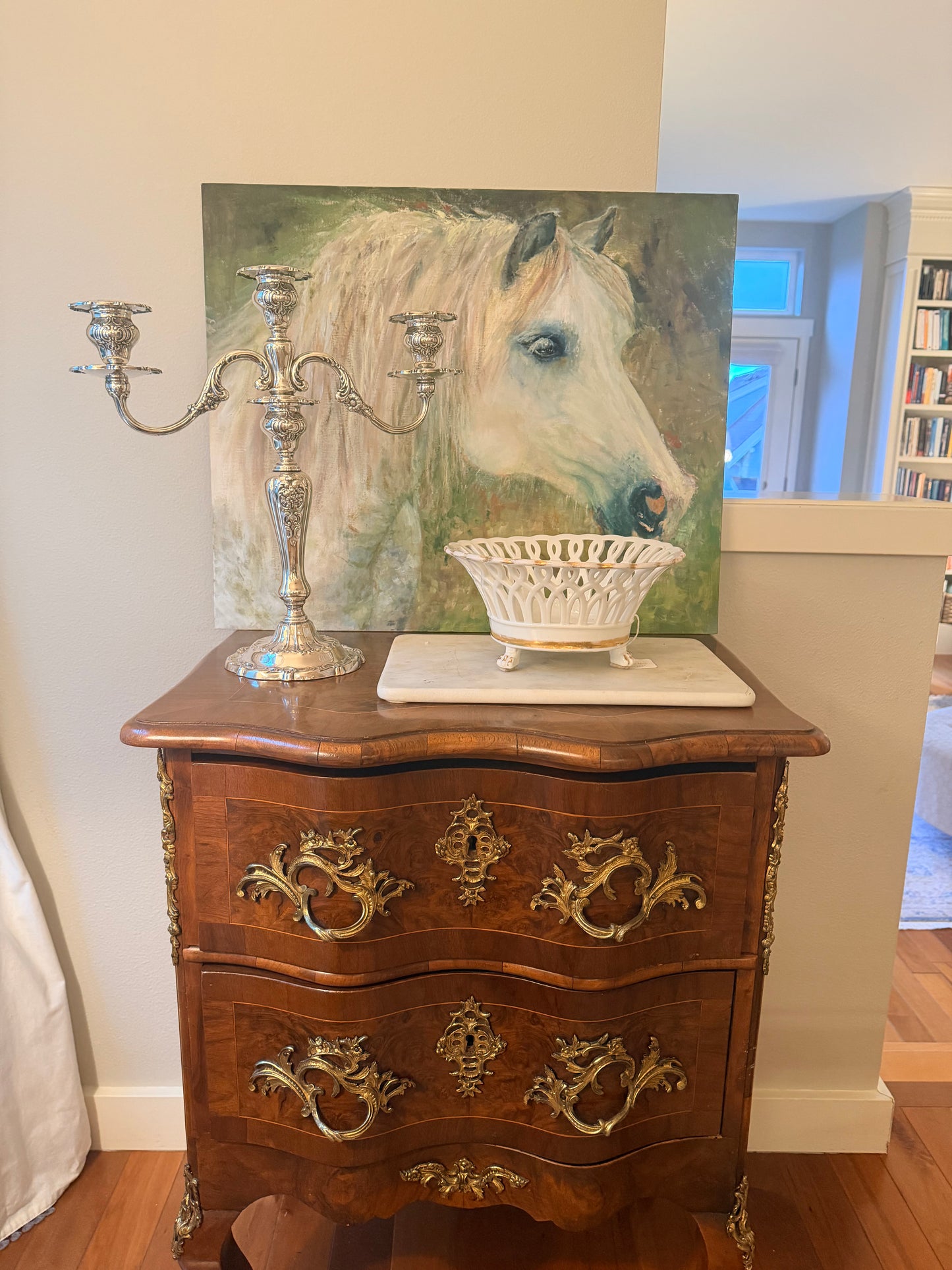 Napoleon III Paris Porcelain White Basketweave Round Footed Compote