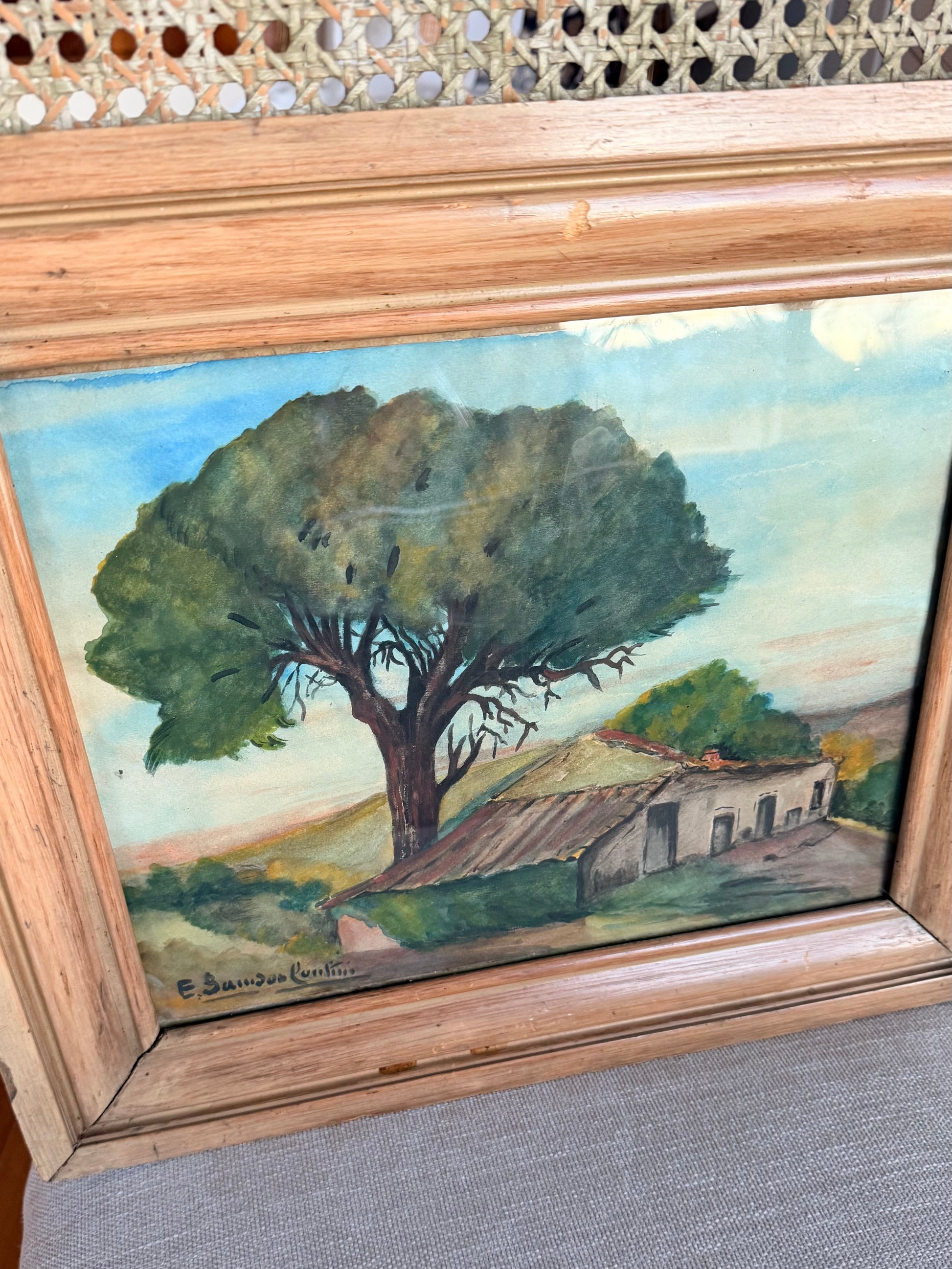 Watercolor of Lyon Countryside c. 1920