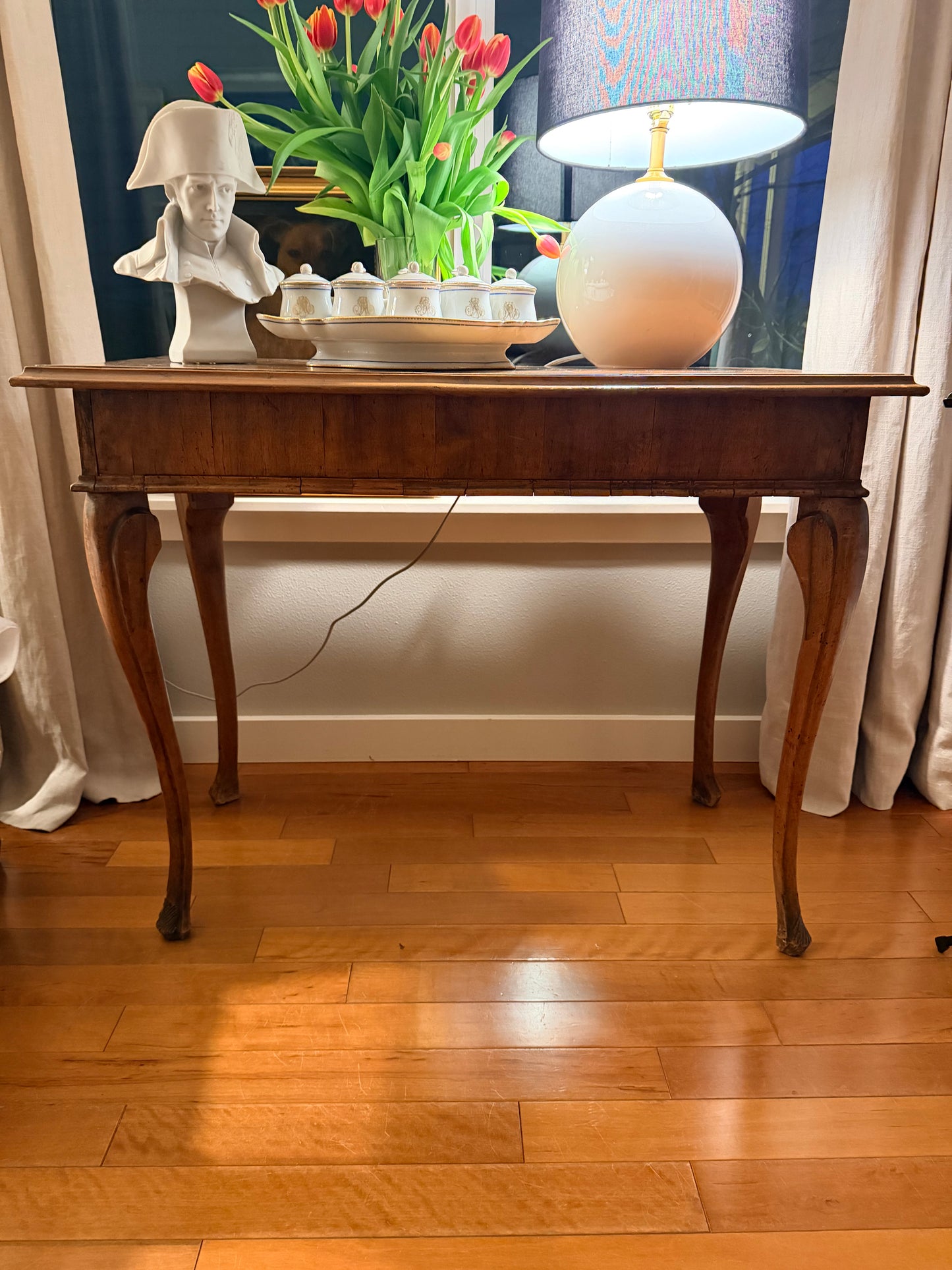 Exquisite Louis XV inspired Northern Italian parquetry side table, c. 1770