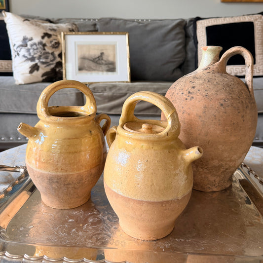 French mustard glazed small water pitcher