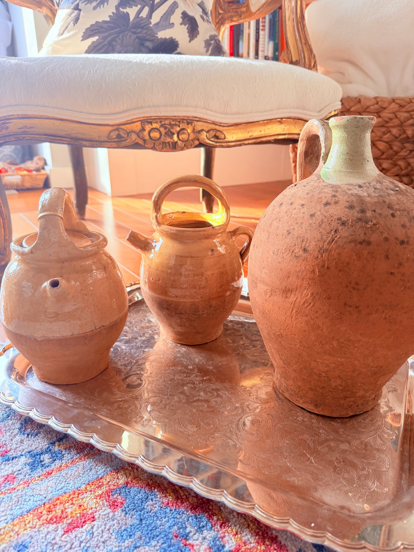 French mustard glazed small water pitcher