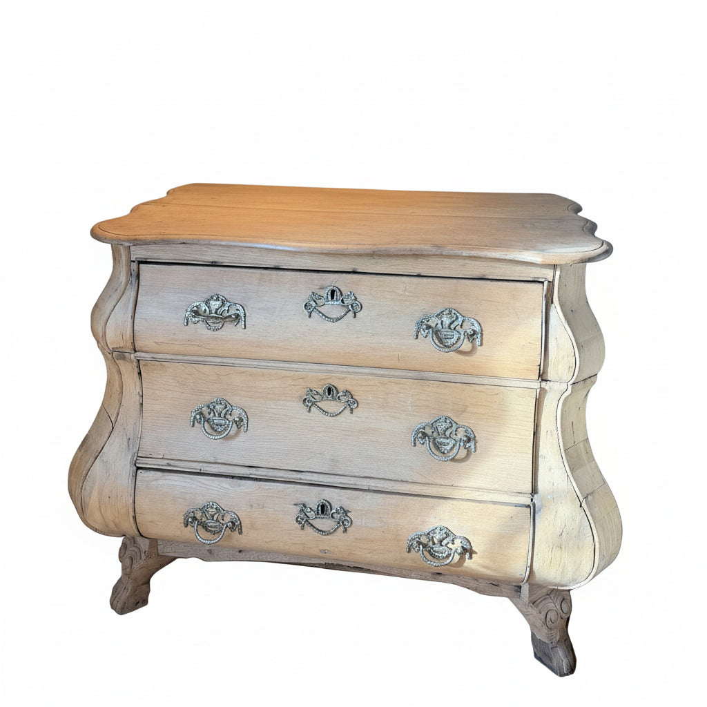 Antique Dutch Bombé Chest Pine Dresser Commode 19th C.