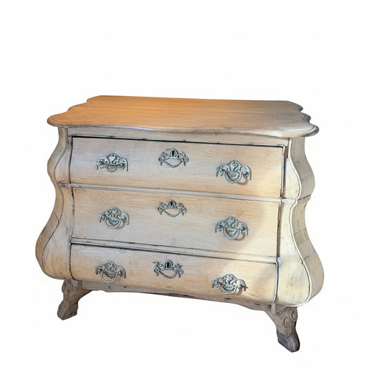 Antique Dutch Bombé Chest Pine Dresser Commode 19th C.