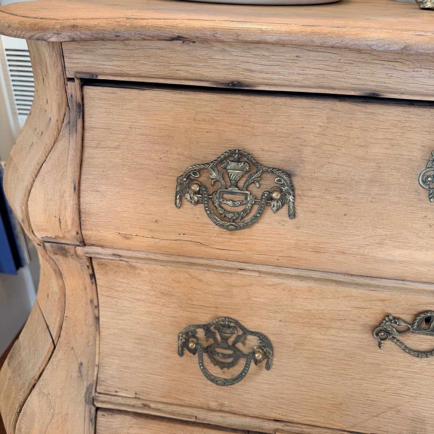 Antique Dutch Bombé Chest Pine Dresser Commode 19th C.