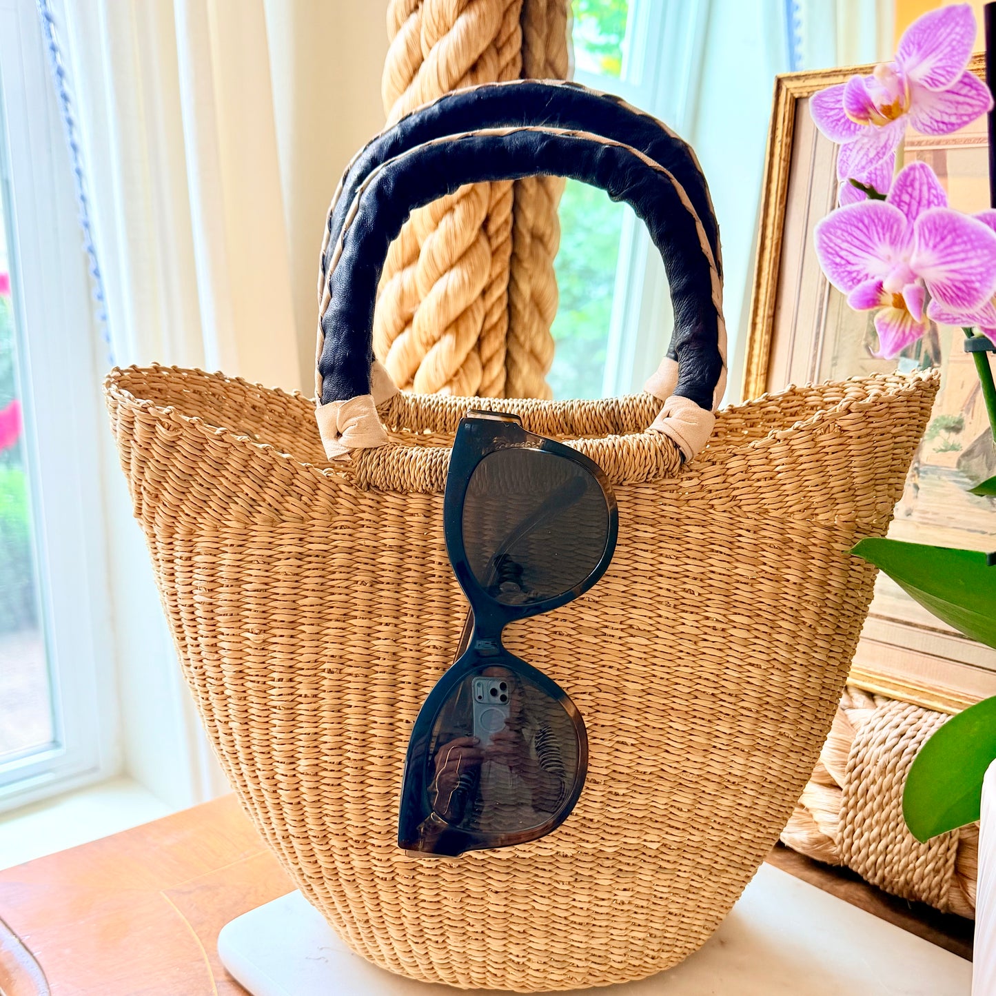 Bolga Weave Mini-Tote Handbag Basket | Natural Handwoven Market Basket