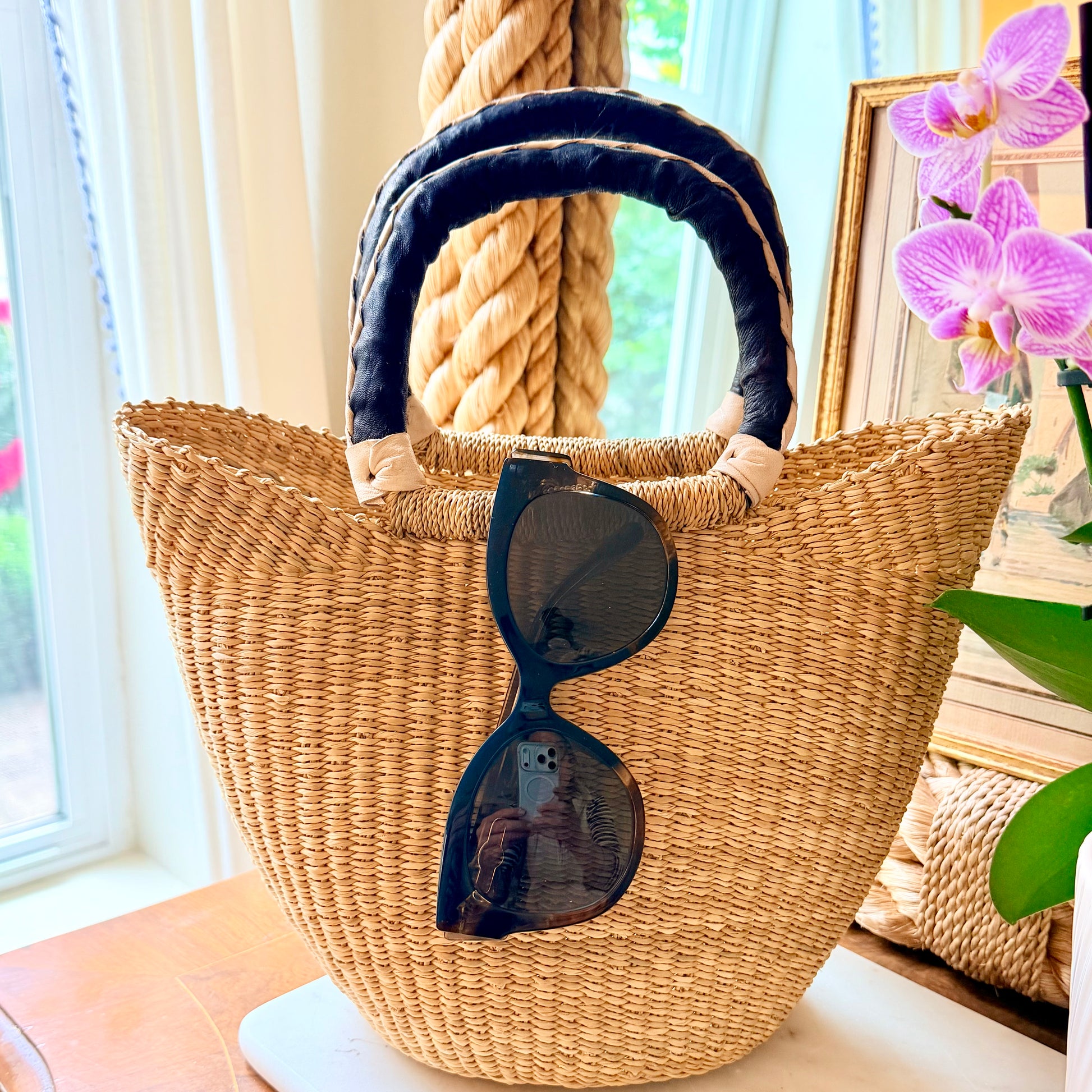 Bolga Weave Mini-Tote Handbag Basket | Natural Handwoven Market Basket