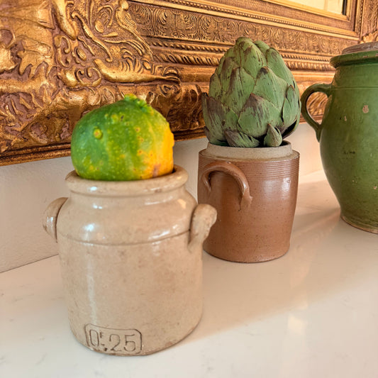 Trouver French Gourmet French Antique croc pot confit pot light brown