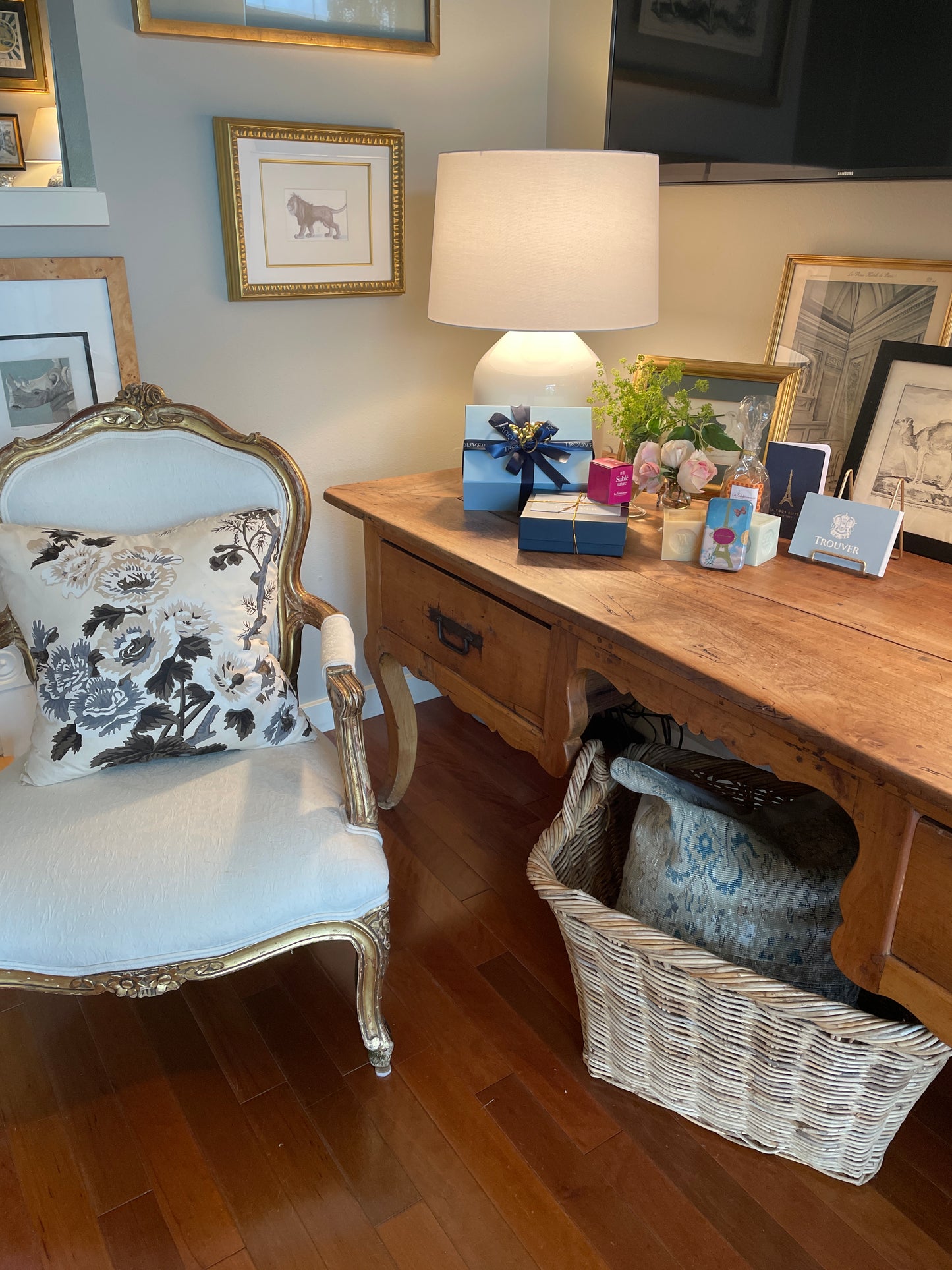 18th C. Louis XV Provencal 2 Drawer Desk Writing Table Baker's Table