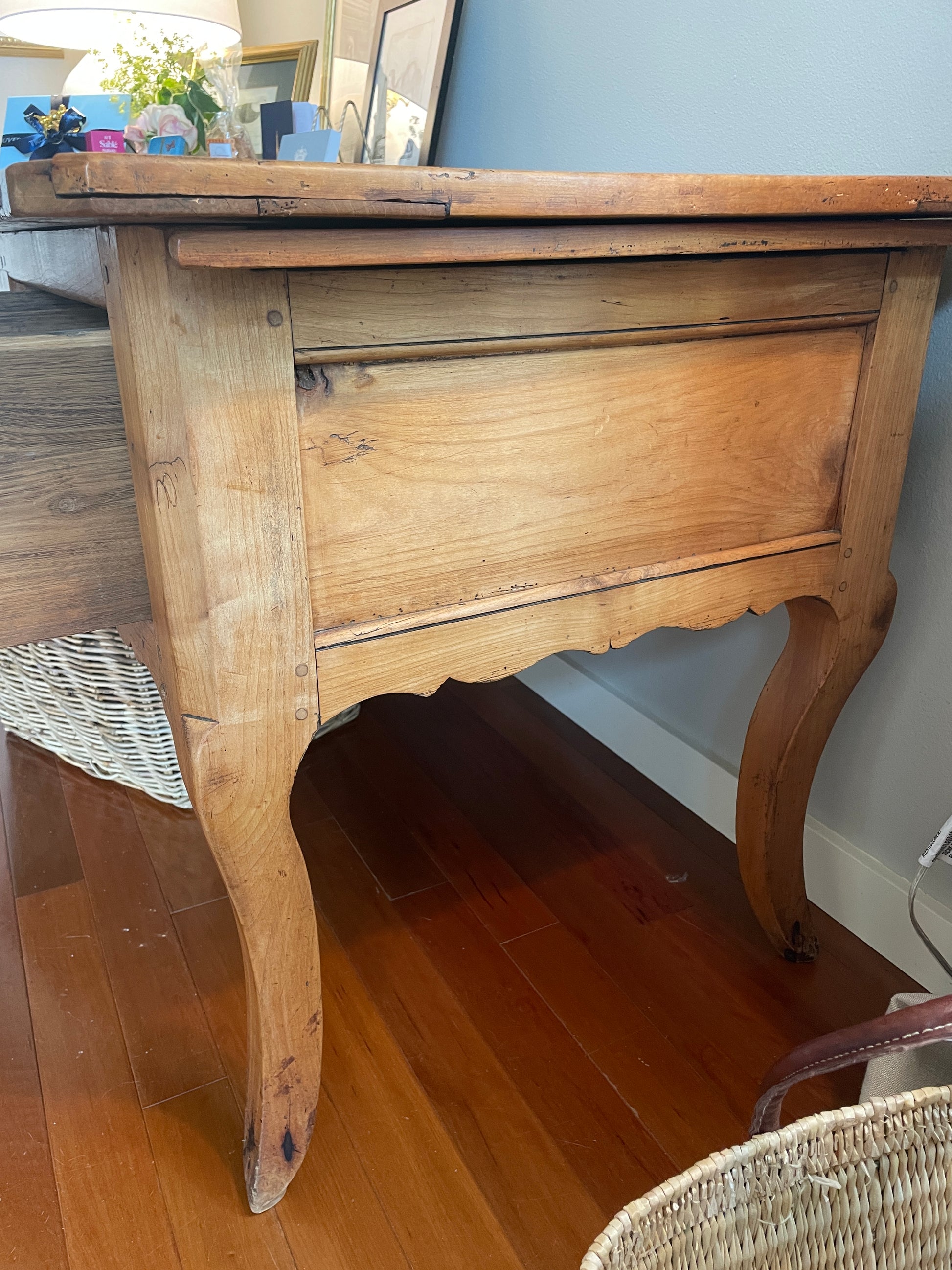 18th C. Louis XV Provencal 2 Drawer Desk Writing Table Baker's Table