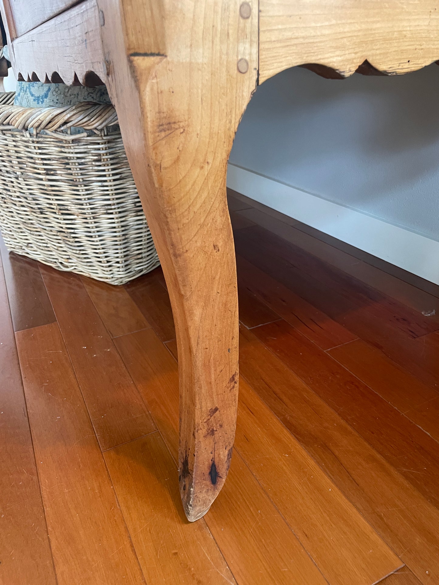 18th C. Louis XV Provencal 2 Drawer Desk Writing Table Baker's Table