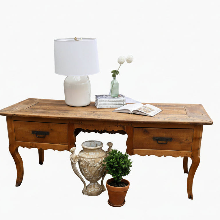 18th C. Louis XV Provencal 2 Drawer Desk Writing Table Baker's Table