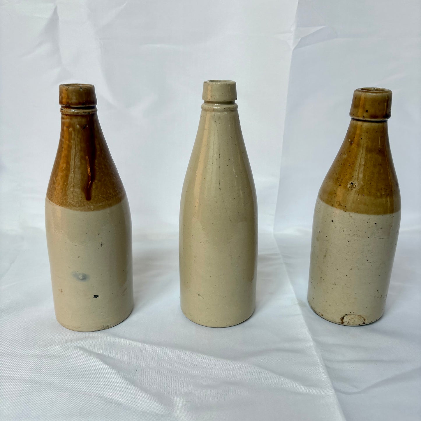 Set of Antique French Pitchers – Calvados, Cider, English Ink Pot, Mustard Glazed Olive Oil