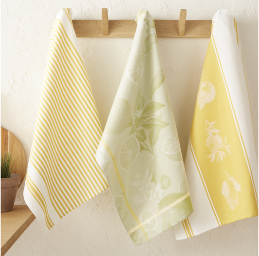Made in France French Cotton Linen Yellow Kitchen Towel Linvoges
