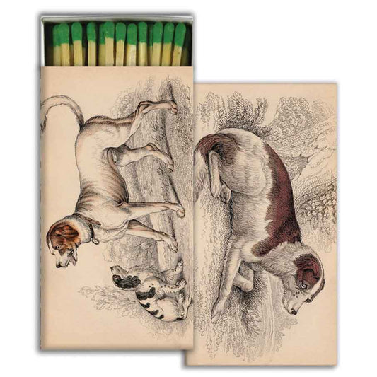 Match boxes vintage with a two friend dogs on the front 