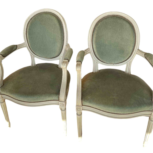 Pair of Louis XVI Chairs 19th C. Belle Epoque