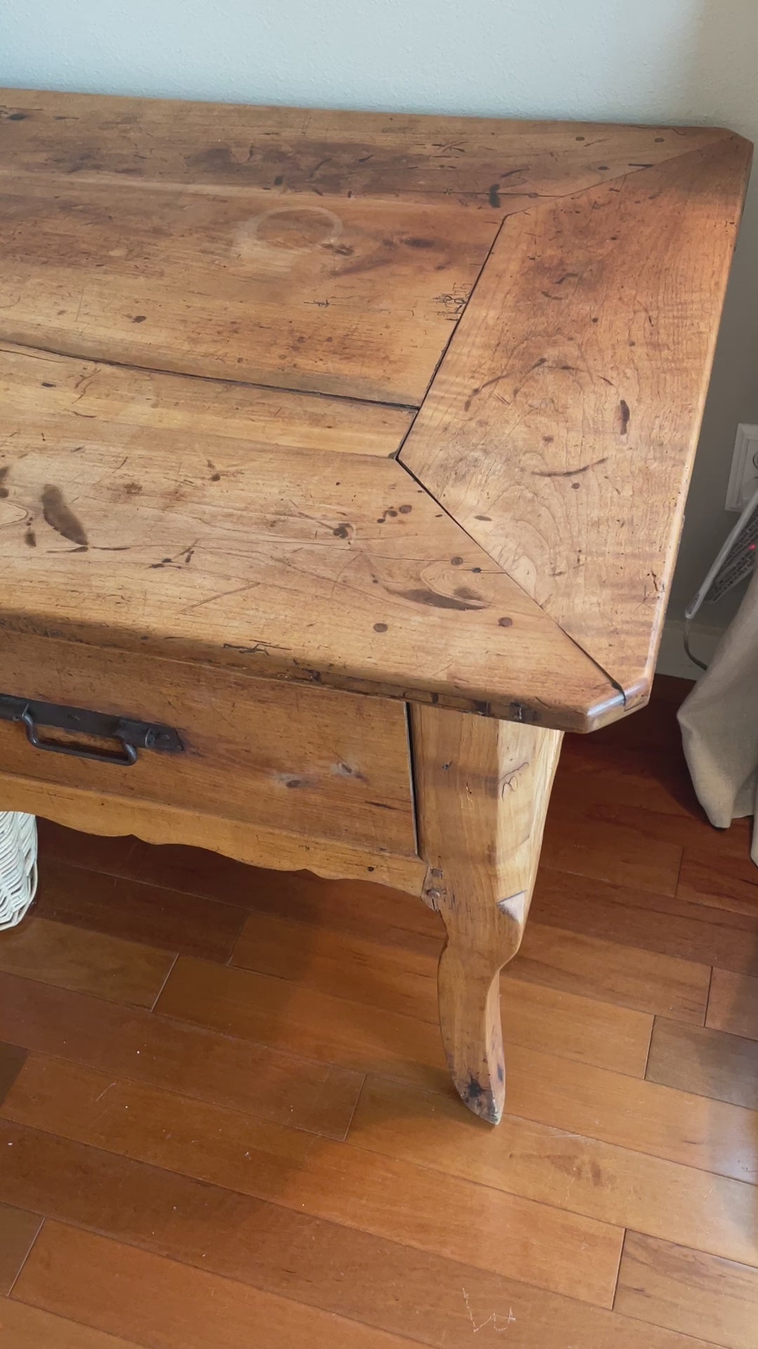 18th C. Louis XV Provencal 2 Drawer Desk Writing Table Baker's Table