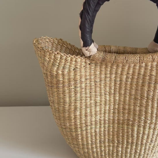 Bolga Weave Mini-Tote Handbag Basket | Natural Handwoven Market Basket